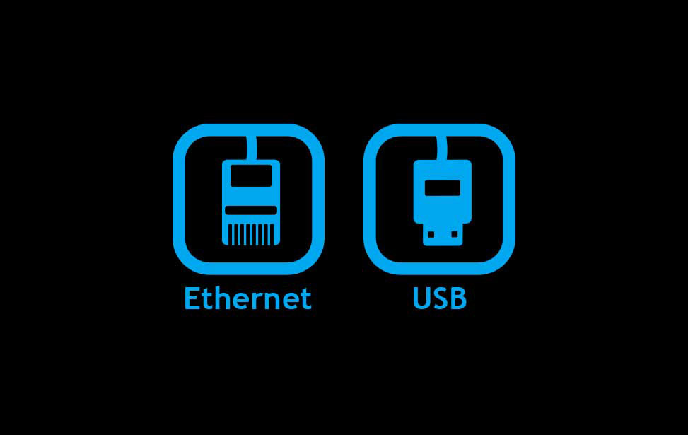 Ethernet, USB, and wireless connections