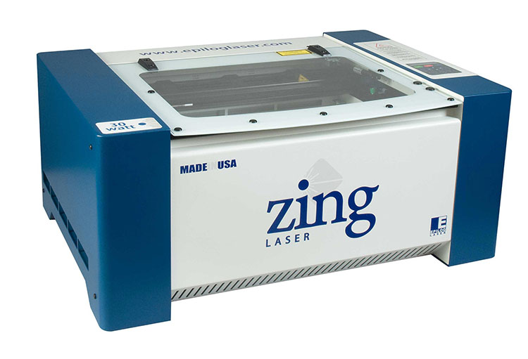 A 30-watt Epilog Zing 16 laser machine.